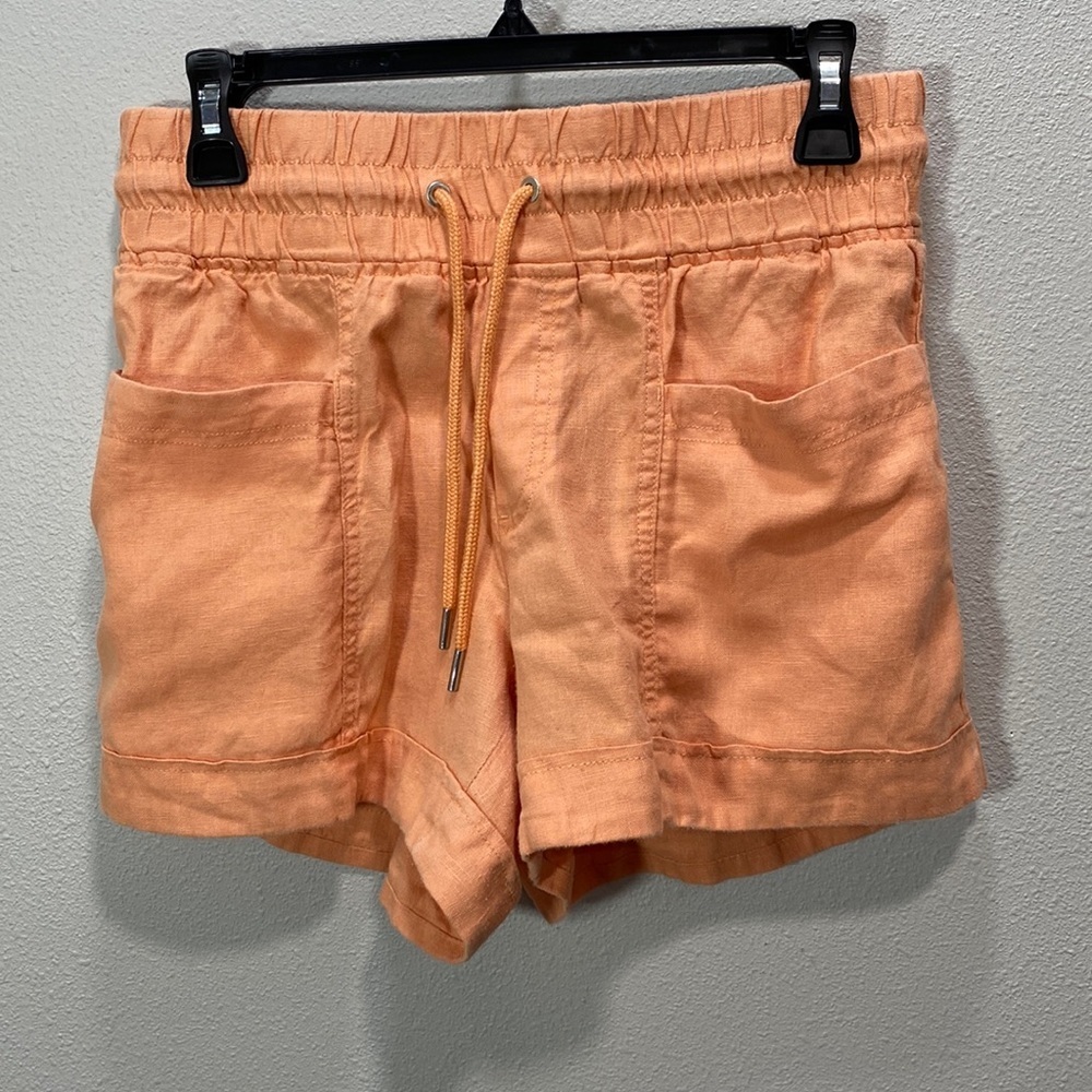 Athleta‎ cabo linen 4" shorts in peach orange